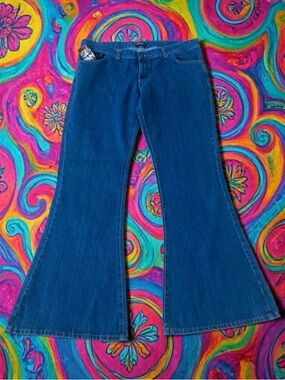 Run & Fly Blue Jeans JM331 Unisex 38L Actual 41x34 Flare Bellbottom Retro NWT